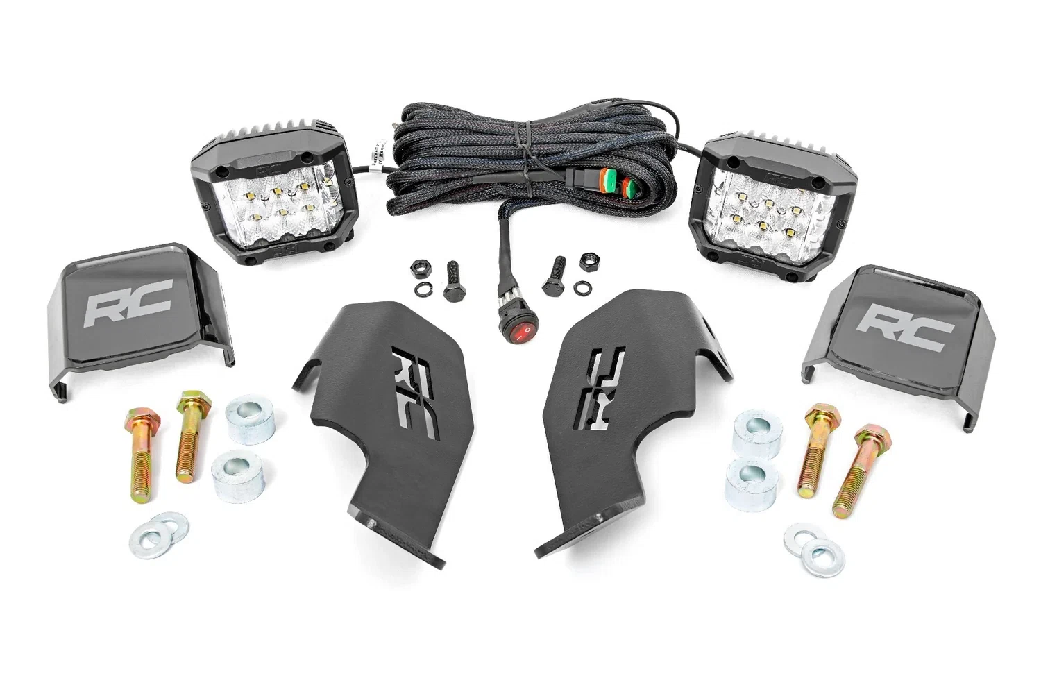 Fits Honda Talon 1000R LED Light Kit Cage Mount 2_ Chrome Pair Wide Angle 92035